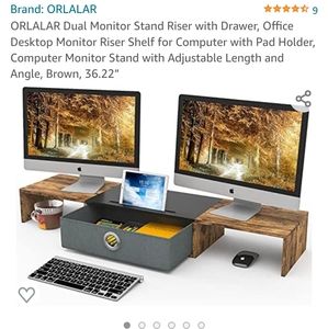 Dual computer monitor stand riser
